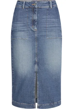 GANT Denim Slit Skirt Blue