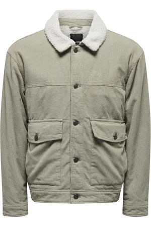 Only & Sons Onsharvey Corduroy Mix Jacket Otw Khaki