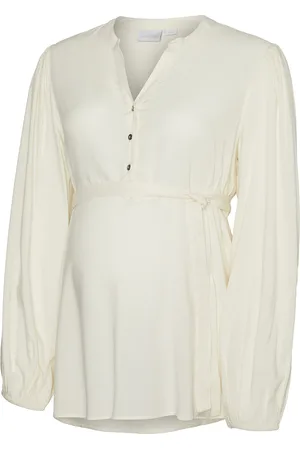 Mama;licious Mlmercy Lia L/S Wo Top 2F Noos Cream