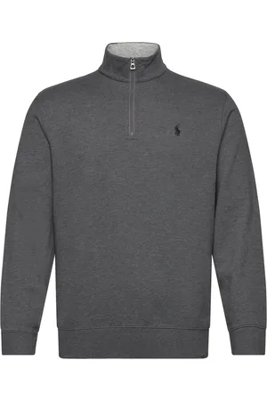 Ralph Lauren Luxury Jersey Quarter-Zip Pullover Grey