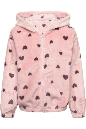 Lindex Hoodjacket Pile Aop And Ears Pink
