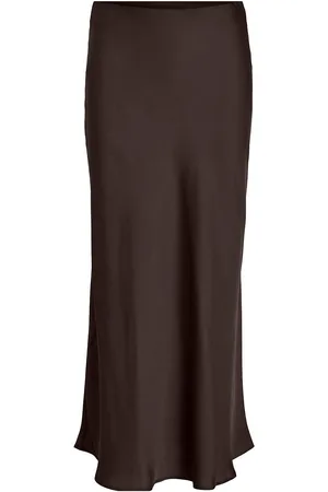 VILA Viellette Hw Long Skirt - Noos Brown