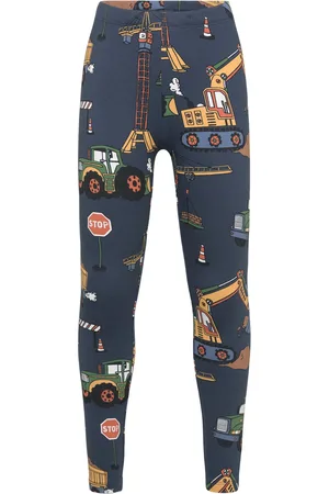 Lindex Leggings Working Vehicles Aop Navy