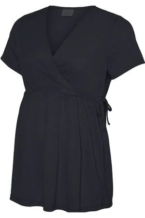 Mama;licious Mlnelli Tess Ss Jrs Top Black
