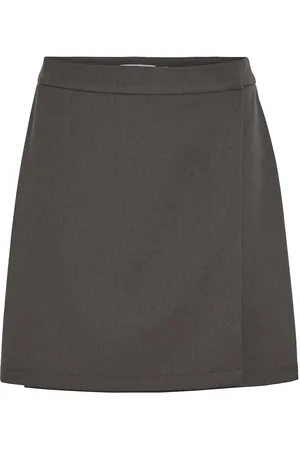 VILA Vitolga Short Hw Wrap Skirt Grey