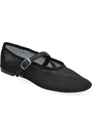 MANGO Mesh Ballet Flats With Strap And Buckle