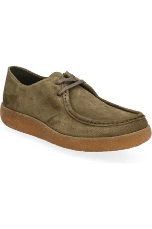 Bianco Biaasher Moc Toe Lace Up Shoe Suede Khaki