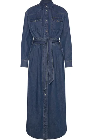 Lee Belted Western Dress Blue