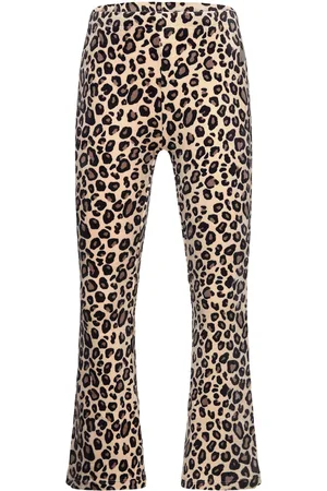 Lindex Leggings Flare Velour Aop Beige