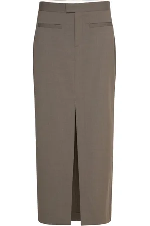 Filippa K Long Tailored Skirt Brown