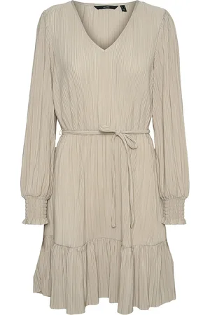 VERO MODA Vmsoma Ls Short Dress Jrs Beige