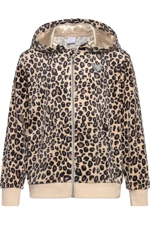 Lindex Hoodjacket Velour Aop Brown