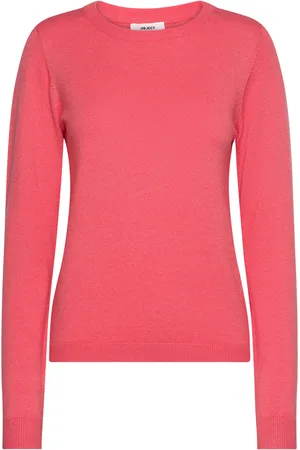 Object Objthess L/S O-Neck Knit Pullover Noos Coral