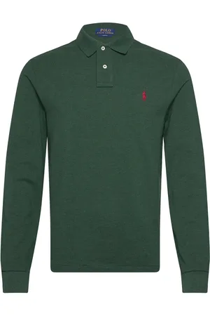 Ralph Lauren Slim Fit Mesh Long-Sleeve Polo Green