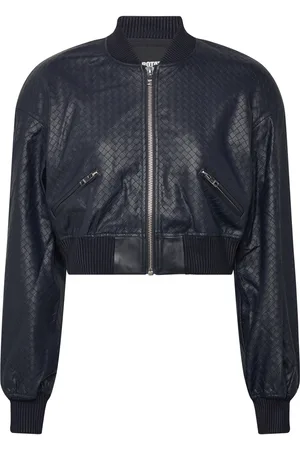 ROTATE Cropped Braided Jacket Navy