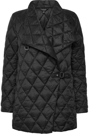Ralph Lauren Buckle-Trim Diamond-Quilted Down Coat