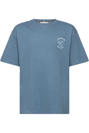 MANGO Printed Cotton-Blend T-Shirt Blue