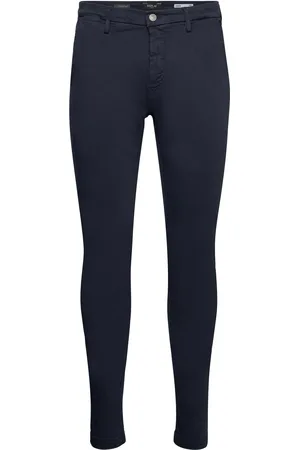 Replay Zeumar Trousers Slim Hyperchino Color Xlite Navy