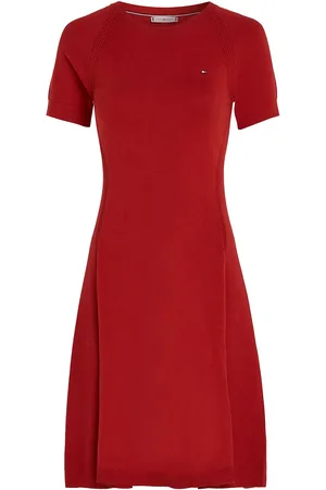Tommy Hilfiger Co Jersey Stitch F&F Dress Red