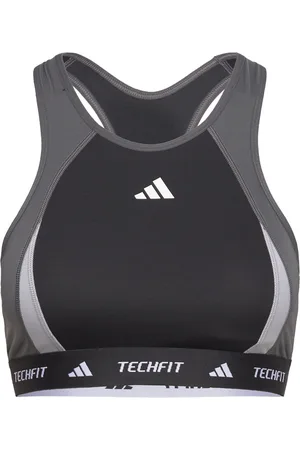 adidas Techfit Medium Support High Neck Colorblock Bra