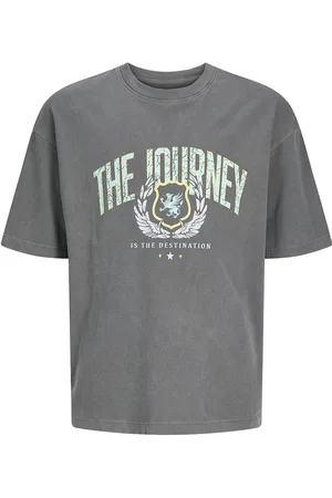 JACK & JONES Jorcharge Washed Tee Ss Ln Styd Jnr Grey Jack & J S