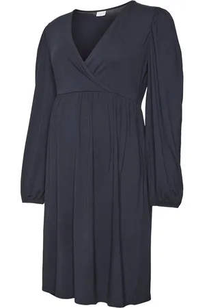 Mama;licious Mlkhloe Alison Tess Ls Jrs Short Dress Navy