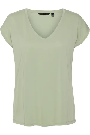 VERO MODA Vmfilli Ss V-Neck Tee Noos Green