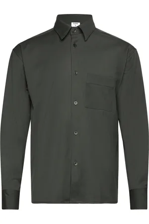 Filippa K Boxy Wool Twill Shirt Khaki