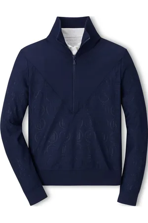 Peter Millar Crown Seal Eyelet Varsity Pullover Navy