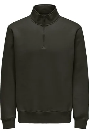 Only & Sons Onsconnor Reg 1/4 Zip Sweat Khaki