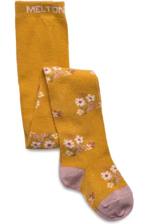 Melton Petite Flowers Tights Yellow