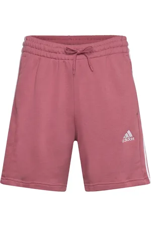 adidas Essentials French Terry 3-Stripes Shorts Red