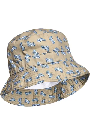 Melton Bucket Hat W/Print Beige
