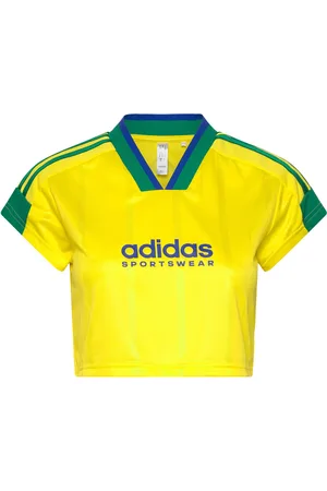 adidas Tiro Cut 3 Stripes Cropped Jersey Yellow