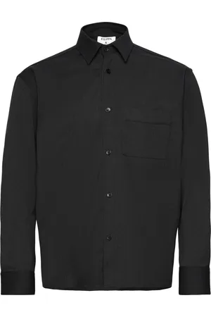 Filippa K Boxy Wool Twill Shirt Black