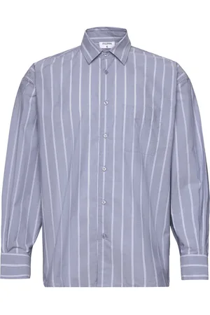 Filippa K Striped Cotton Poplin Shirt Blue