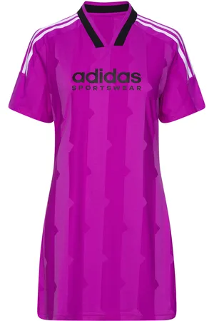 adidas Tiro Cut 3 Stripes Jacquard T-Shirt Dress Purple