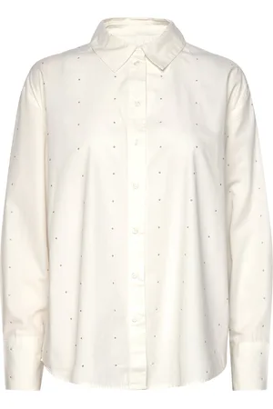 VERO MODA Vmcharlotte Stud Ls Shirt Wvn Ga Cream