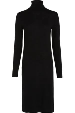 Calvin Klein Merino Wool Knee Dress Black