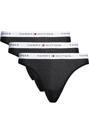 Tommy Hilfiger 3 Pack Mesh Thong Black