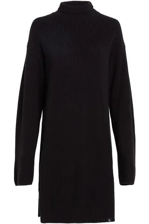 Calvin Klein Chunky Loose Sweater Dress Black