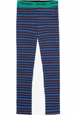 Bobo Choses Ribbed Stripes Legging Brown