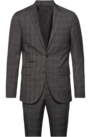 Lindbergh Checked Mens Suit Grey