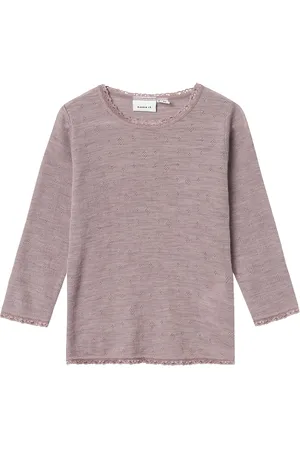 NAME IT Nmfwang Wool Needle Ls Top Solid Noos Purple