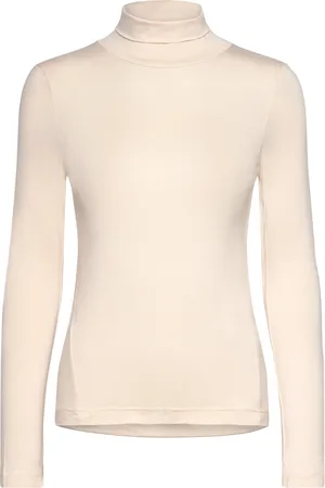French Connection Venitia Jersey Split Cuff Top Beige