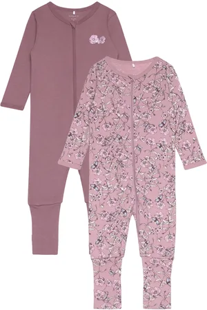 NAME IT Nbfnightsuit 2P Zip Ff Grape Flower Noos Pink