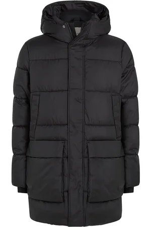 Calvin Klein Long Hooded Quilt Puffer Mw Black