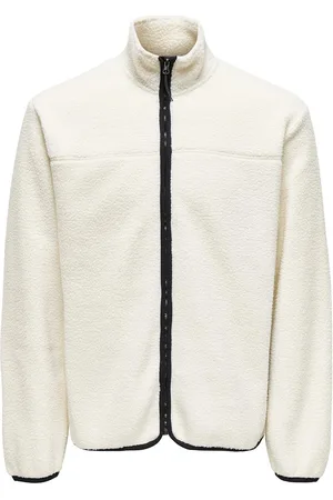 Only & Sons Onsemilio Reg Fullzip Highneck Swt Vd White