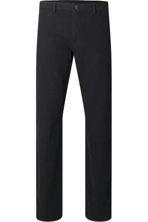 SELECTED Slh175-Slim Miles Structure Dyed Pant Navy