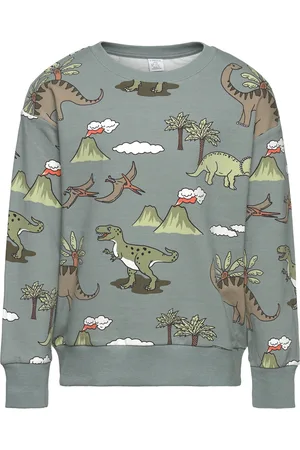 Lindex Sweater Dino Aop Green
